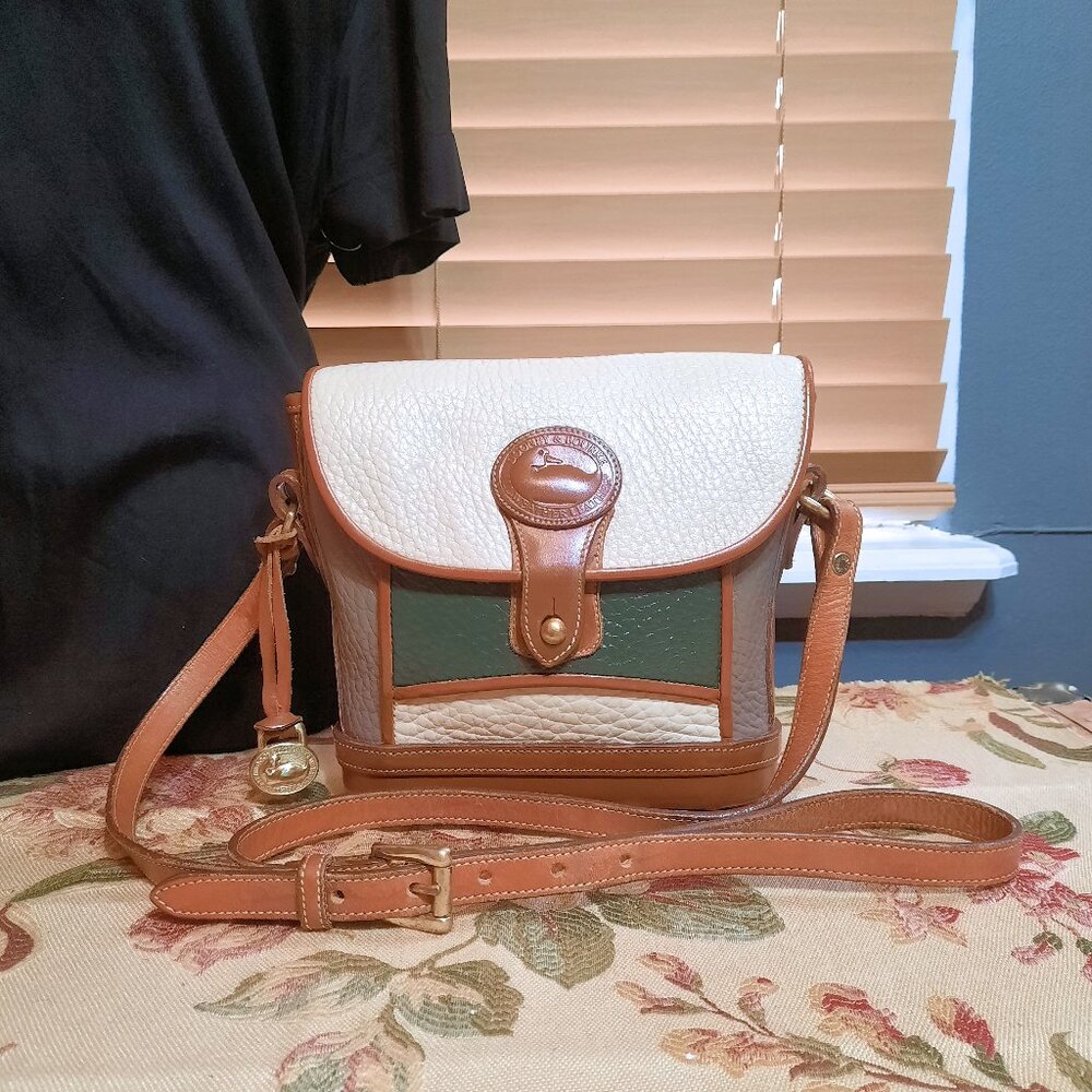 SOLD!  Dooney & Bourke Leather Mini Dover Crossbody Vintage Hand Painted